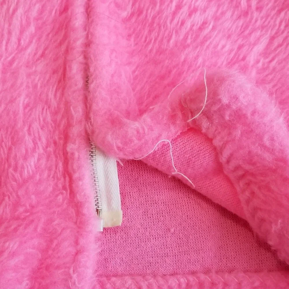 Pink Vintage Baby Jacket with Connected Mittens